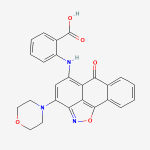 molecular formula C25H19N3O5 B2453501 2-((3-morpholino-6-oxo-6H-anthra[1,9-cd]isoxazol-5-yl)amino)benzoic acid CAS No. 685838-95-3