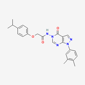 molecular formula C24H25N5O3 B2453503 N-(1-(3,4-dimethylphenyl)-4-oxo-1H-pyrazolo[3,4-d]pyrimidin-5(4H)-yl)-2-(4-isopropylphenoxy)acetamide CAS No. 900009-09-8