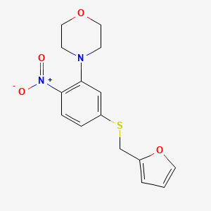 molecular formula C15H16N2O4S B2453505 4-{5-[(2-Furylmethyl)thio]-2-nitrophenyl}morpholine CAS No. 384815-67-2