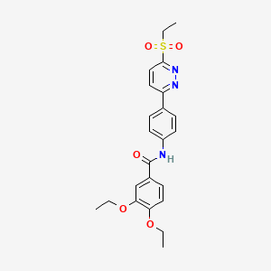 molecular formula C23H25N3O5S B2453515 3,4-diethoxy-N-(4-(6-(ethylsulfonyl)pyridazin-3-yl)phenyl)benzamide CAS No. 921796-65-8