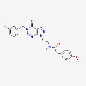 molecular formula C23H22FN5O3 B2453517 N-(2-(5-(3-氟苄基)-4-氧代-4,5-二氢-1H-吡唑并[3,4-d]嘧啶-1-基)乙基)-2-(4-甲氧基苯基)乙酰胺 CAS No. 922047-96-9