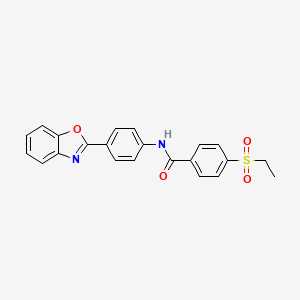 molecular formula C22H18N2O4S B2453543 N-(4-(benzo[d]oxazol-2-yl)phenyl)-4-(ethylsulfonyl)benzamide CAS No. 941936-85-2
