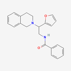 molecular formula C22H22N2O2 B2453557 N-(2-(3,4-dihydroisoquinolin-2(1H)-yl)-2-(furan-2-yl)ethyl)benzamide CAS No. 898416-59-6