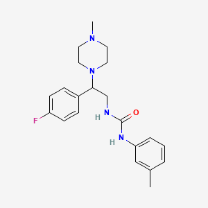 molecular formula C21H27FN4O B2453559 1-(2-(4-Fluorophenyl)-2-(4-methylpiperazin-1-yl)ethyl)-3-(m-tolyl)urea CAS No. 898430-61-0