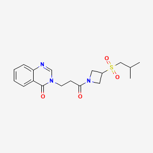 molecular formula C18H23N3O4S B2453569 3-(3-(3-(异丁基磺酰基)氮杂环丁-1-基)-3-氧代丙基)喹唑啉-4(3H)-酮 CAS No. 1798035-31-0