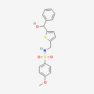 molecular formula C19H19NO4S2 B2453572 N-((5-(hydroxy(phenyl)methyl)thiophen-2-yl)methyl)-4-methoxybenzenesulfonamide CAS No. 1797278-07-9