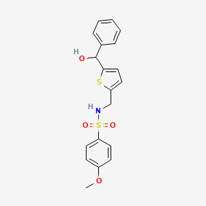 molecular formula C19H19NO4S2 B2453572 N-((5-(hidroxi(fenil)metil)tiofen-2-il)metil)-4-metoxibencenosulfonamida CAS No. 1797278-07-9