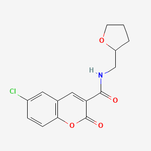 6-chloro-2-oxo-N-(tetrahydrofuran-2-ylmethyl)-2H-chromene-3-carboxamide