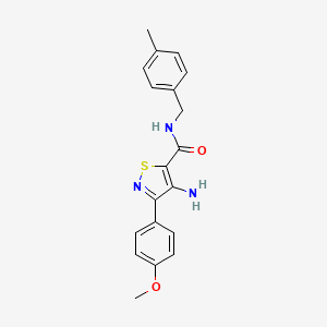 molecular formula C19H19N3O2S B2453577 4-amino-3-(4-methoxyphenyl)-N-(4-methylbenzyl)isothiazole-5-carboxamide CAS No. 1286733-25-2