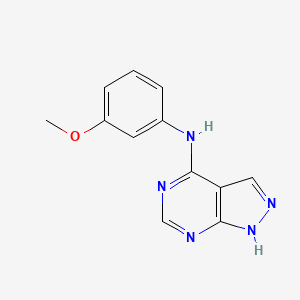 molecular formula C12H11N5O B2453580 N-(3-甲氧基苯基)-1H-吡唑并[3,4-d]嘧啶-4-胺 CAS No. 361985-99-1