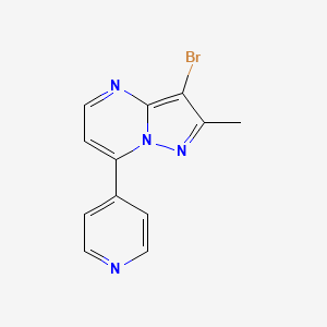 molecular formula C12H9BrN4 B2453581 3-溴-2-甲基-7-(4-吡啶基)吡唑并[1,5-a]嘧啶 CAS No. 860788-55-2