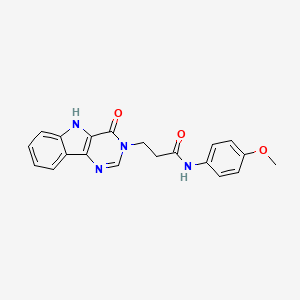 molecular formula C20H18N4O3 B2453584 N-(4-methoxyphenyl)-3-(4-oxo-4,5-dihydro-3H-pyrimido[5,4-b]indol-3-yl)propanamide CAS No. 1105203-63-1