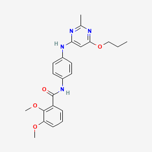 molecular formula C23H26N4O4 B2453587 2,3-dimethoxy-N-(4-((2-methyl-6-propoxypyrimidin-4-yl)amino)phenyl)benzamide CAS No. 946303-14-6