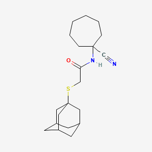 molecular formula C20H30N2OS B2453589 2-(adamantan-1-ylsulfanyl)-N-(1-cyanocycloheptyl)acetamide CAS No. 1209162-44-6