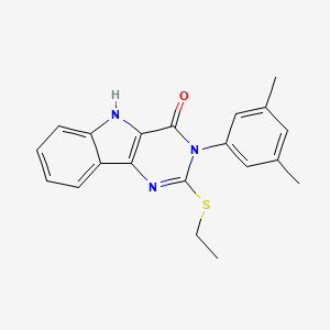 molecular formula C20H19N3OS B2453592 3-(3,5-dimethylphenyl)-2-(ethylthio)-3H-pyrimido[5,4-b]indol-4(5H)-one CAS No. 536705-87-0