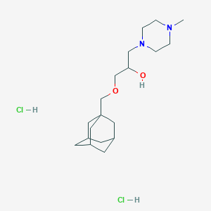 molecular formula C19H36Cl2N2O2 B2453601 1-((3r,5r,7r)-Adamantan-1-ylmethoxy)-3-(4-methylpiperazin-1-yl)propan-2-ol dihydrochloride CAS No. 1185370-51-7