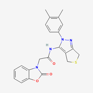 N-(2-(3,4-dimethylphenyl)-4,6-dihydro-2H-thieno[3,4-c]pyrazol-3-yl)-2-(2-oxobenzo[d]oxazol-3(2H)-yl)acetamide