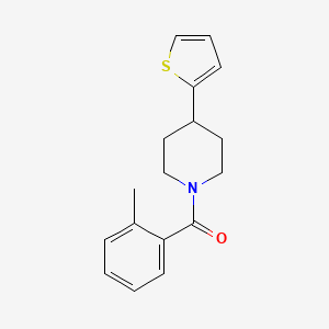 molecular formula C17H19NOS B2453630 (4-(Thiophen-2-yl)piperidin-1-yl)(o-tolyl)methanone CAS No. 1396674-25-1