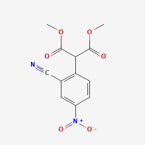 molecular formula C12H10N2O6 B2453632 2-(2-氰基-4-硝基苯基)丙二酸二甲酯 CAS No. 1820735-08-7