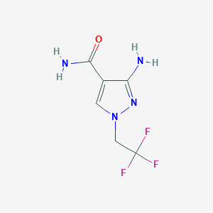molecular formula C6H7F3N4O B2453635 3-Amino-1-(2,2,2-trifluoroethyl)-1H-pyrazole-4-carboxamide CAS No. 1791389-57-5