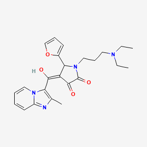 molecular formula C24H28N4O4 B2453640 1-(3-(diethylamino)propyl)-5-(furan-2-yl)-3-hydroxy-4-(2-methylimidazo[1,2-a]pyridine-3-carbonyl)-1H-pyrrol-2(5H)-one CAS No. 848767-66-8