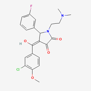 molecular formula C22H22ClFN2O4 B2453653 4-(3-chloro-4-methoxybenzoyl)-1-(2-(dimethylamino)ethyl)-5-(3-fluorophenyl)-3-hydroxy-1H-pyrrol-2(5H)-one CAS No. 636992-24-0