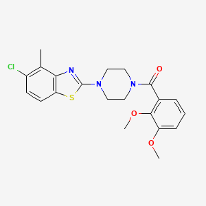 molecular formula C21H22ClN3O3S B2453655 （4-(5-氯-4-甲基苯并[d]噻唑-2-基）哌嗪-1-基）（2,3-二甲氧基苯基）甲酮 CAS No. 886921-23-9