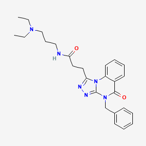 molecular formula C26H32N6O2 B2453658 3-(4-benzyl-5-oxo-4,5-dihydro[1,2,4]triazolo[4,3-a]quinazolin-1-yl)-N-[3-(diethylamino)propyl]propanamide CAS No. 902956-90-5
