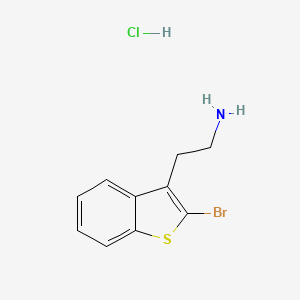 molecular formula C10H11BrClNS B2453659 2-(2-Bromo-1-benzothiophen-3-yl)ethanamine;hydrochloride CAS No. 2490402-25-8