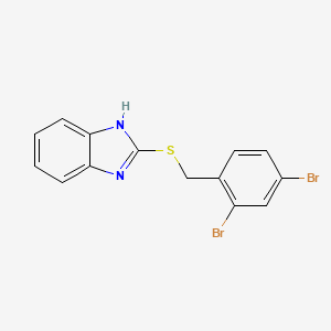 molecular formula C14H10Br2N2S B2453667 2-((2,4-二溴苄基)硫代)-1H-苯并[d]咪唑 CAS No. 313253-11-1