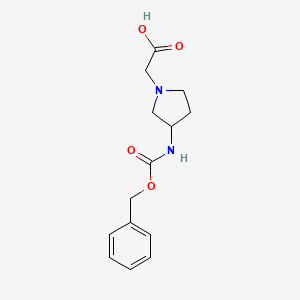 molecular formula C14H18N2O4 B2453668 2-(3-(((Benzyloxy)carbonyl)amino)pyrrolidin-1-yl)acetic acid CAS No. 1353987-83-3