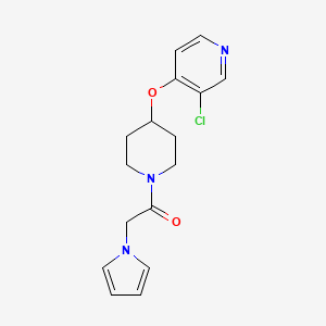 molecular formula C16H18ClN3O2 B2453669 1-(4-((3-chloropyridin-4-yl)oxy)piperidin-1-yl)-2-(1H-pyrrol-1-yl)ethanone CAS No. 2034524-70-2