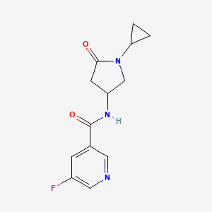 molecular formula C13H14FN3O2 B2453688 N-(1-cyclopropyl-5-oxopyrrolidin-3-yl)-5-fluoronicotinamide CAS No. 2034568-21-1