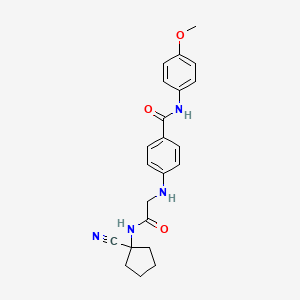 molecular formula C22H24N4O3 B2453690 4-({[(1-cyanocyclopentyl)carbamoyl]methyl}amino)-N-(4-methoxyphenyl)benzamide CAS No. 1211783-10-6