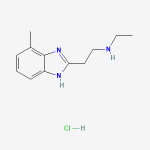 molecular formula C12H18ClN3 B2453697 N-Ethyl-2-(4-methyl-1H-benzimidazol-2-yl)ethanamine hydrochloride CAS No. 1269288-58-5