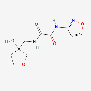 molecular formula C10H13N3O5 B2453701 N1-((3-hydroxytetrahydrofuran-3-yl)methyl)-N2-(isoxazol-3-yl)oxalamide CAS No. 2034419-40-2
