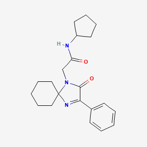 molecular formula C21H27N3O2 B2453706 N-cyclopentyl-2-(2-oxo-3-phenyl-1,4-diazaspiro[4.5]dec-3-en-1-yl)acetamide CAS No. 1351800-81-1