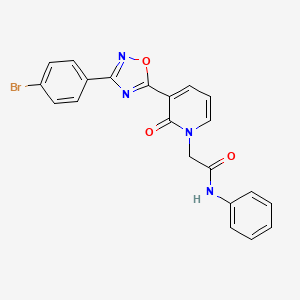 2-(3-(3-(4-bromophenyl)-1,2,4-oxadiazol-5-yl)-2-oxopyridin-1(2H)-yl)-N-phenylacetamide