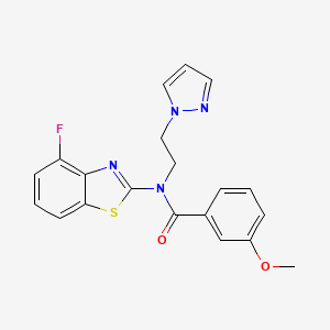 N-(2-(1H-pyrazol-1-yl)ethyl)-N-(4-fluorobenzo[d]thiazol-2-yl)-3-methoxybenzamide