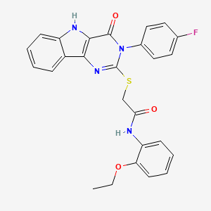 N-(2-ethoxyphenyl)-2-[[3-(4-fluorophenyl)-4-oxo-5H-pyrimido[5,4-b]indol-2-yl]sulfanyl]acetamide