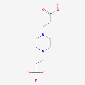 molecular formula C10H17F3N2O2 B2453738 3-[4-(3,3,3-Trifluoropropyl)piperazin-1-yl]propanoic acid CAS No. 1479233-55-0