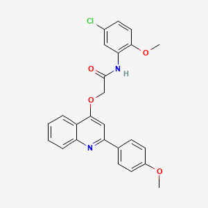 molecular formula C25H21ClN2O4 B2453739 N-(5-chloro-2-methoxyphenyl)-2-((2-(4-methoxyphenyl)quinolin-4-yl)oxy)acetamide CAS No. 1114657-96-3