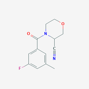 molecular formula C13H13FN2O2 B2453740 4-(3-氟-5-甲基苯甲酰)吗啉-3-碳腈 CAS No. 1607297-92-6