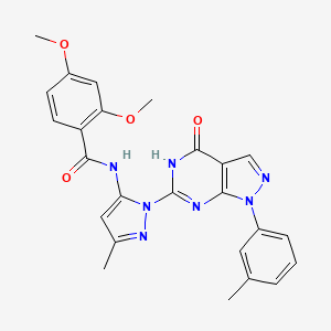 2,4-dimethoxy-N-(3-methyl-1-(4-oxo-1-(m-tolyl)-4,5-dihydro-1H-pyrazolo[3,4-d]pyrimidin-6-yl)-1H-pyrazol-5-yl)benzamide