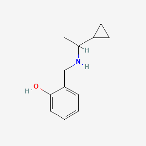 molecular formula C12H17NO B2453742 2-{[(1-Cyclopropylethyl)amino]methyl}phenol CAS No. 1153130-97-2