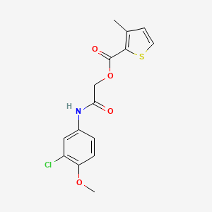 molecular formula C15H14ClNO4S B2453761 2-((3-Chloro-4-methoxyphenyl)amino)-2-oxoethyl 3-methylthiophene-2-carboxylate CAS No. 387853-87-4