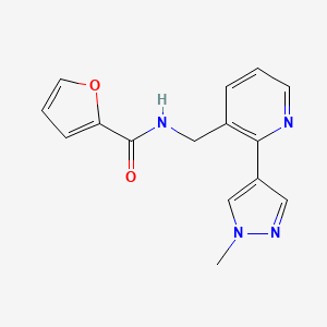 molecular formula C15H14N4O2 B2453766 N-((2-(1-methyl-1H-pyrazol-4-yl)pyridin-3-yl)methyl)furan-2-carboxamide CAS No. 2034609-99-7
