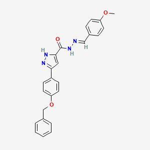 (E)-3-(4-(benzyloxy)phenyl)-N'-(4-methoxybenzylidene)-1H-pyrazole-5-carbohydrazide