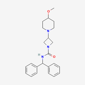 molecular formula C23H29N3O2 B2453770 N-二苯甲基-3-(4-甲氧基哌啶-1-基)氮杂环丁烷-1-甲酰胺 CAS No. 2034490-25-8