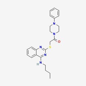 molecular formula C24H29N5OS B2453771 2-((4-(Butylamino)quinazolin-2-yl)thio)-1-(4-phenylpiperazin-1-yl)ethanone CAS No. 422532-73-8